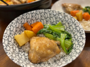 simple chicken stew served in bowl