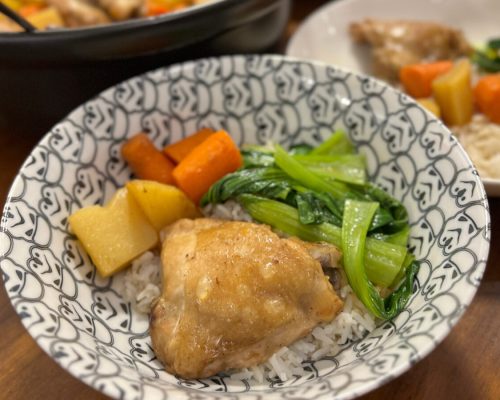 simple chicken stew served in bowl